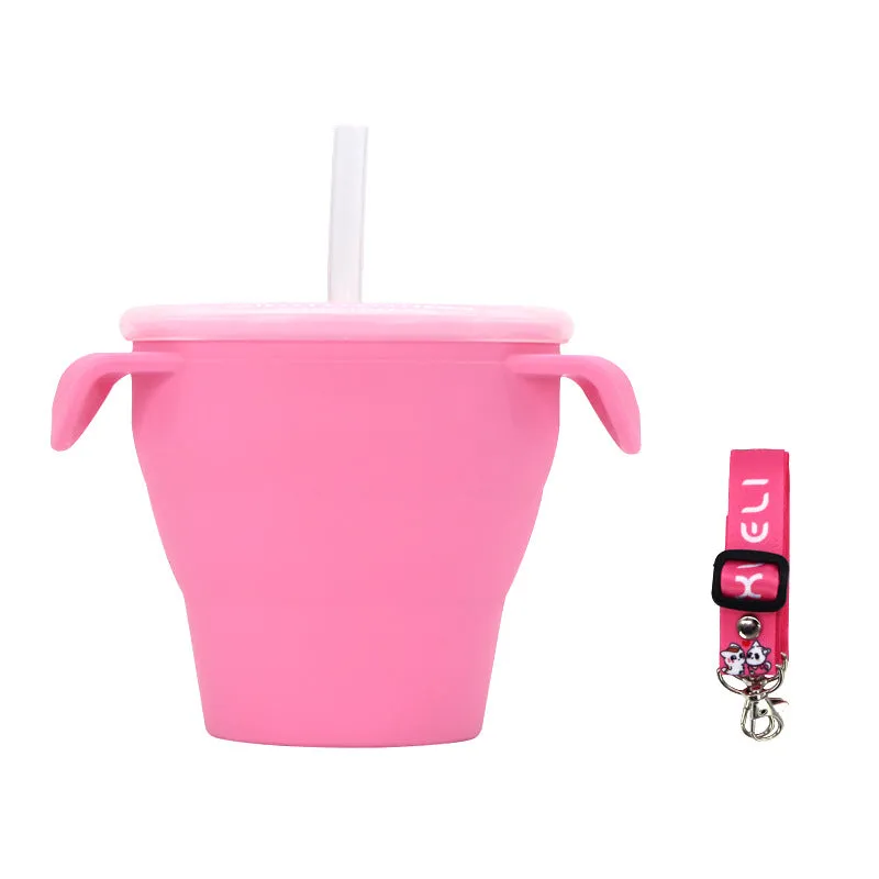 Foldable Baby Eco Friendly Silicone Snack Cup Easy Clean