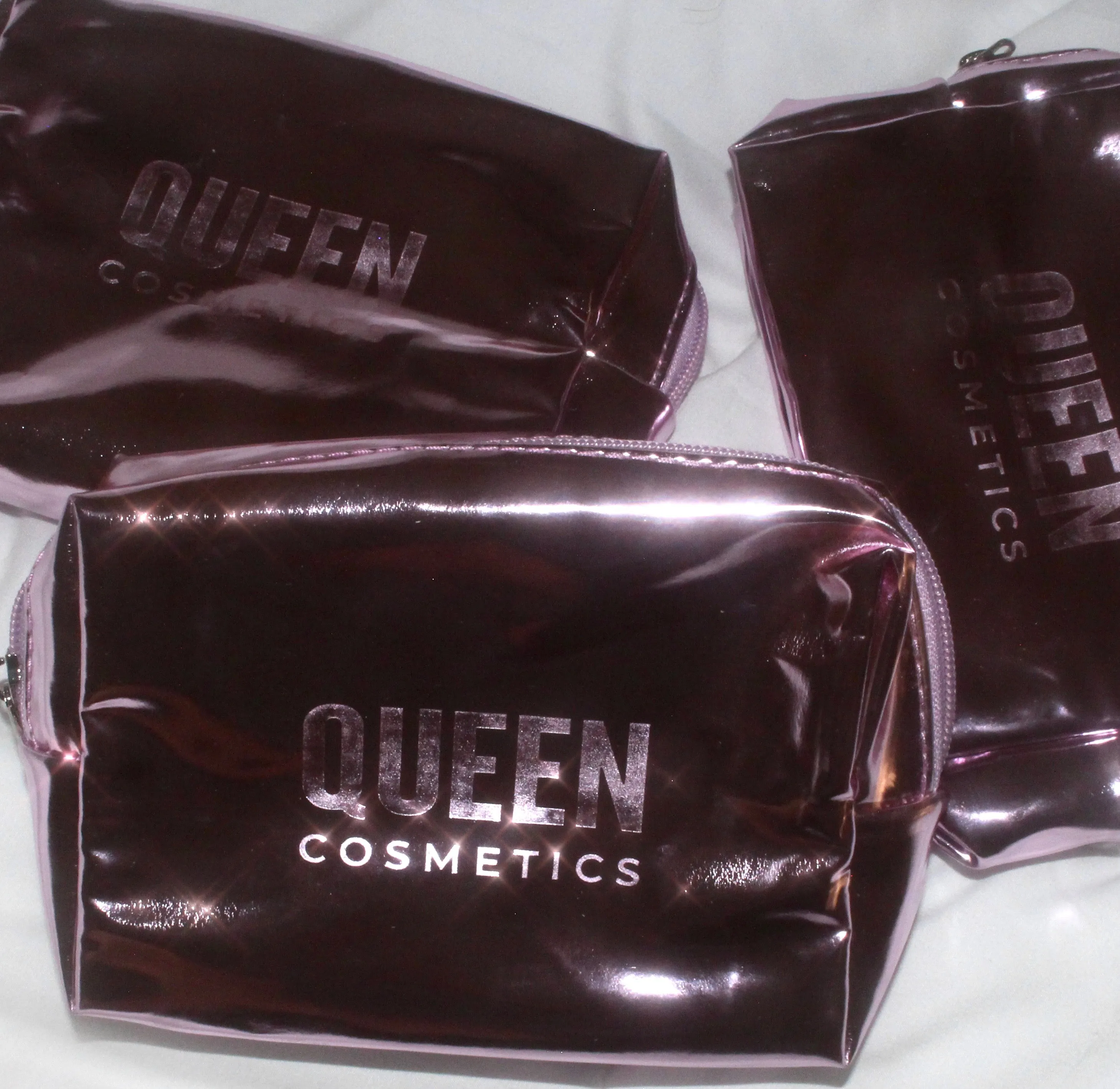 Free Metallic Pink Makeup Bag