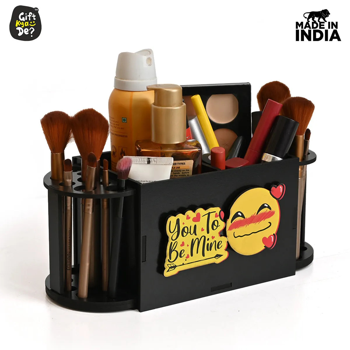 Funky 2 Compartment Makeup Organizer with Brush Holder