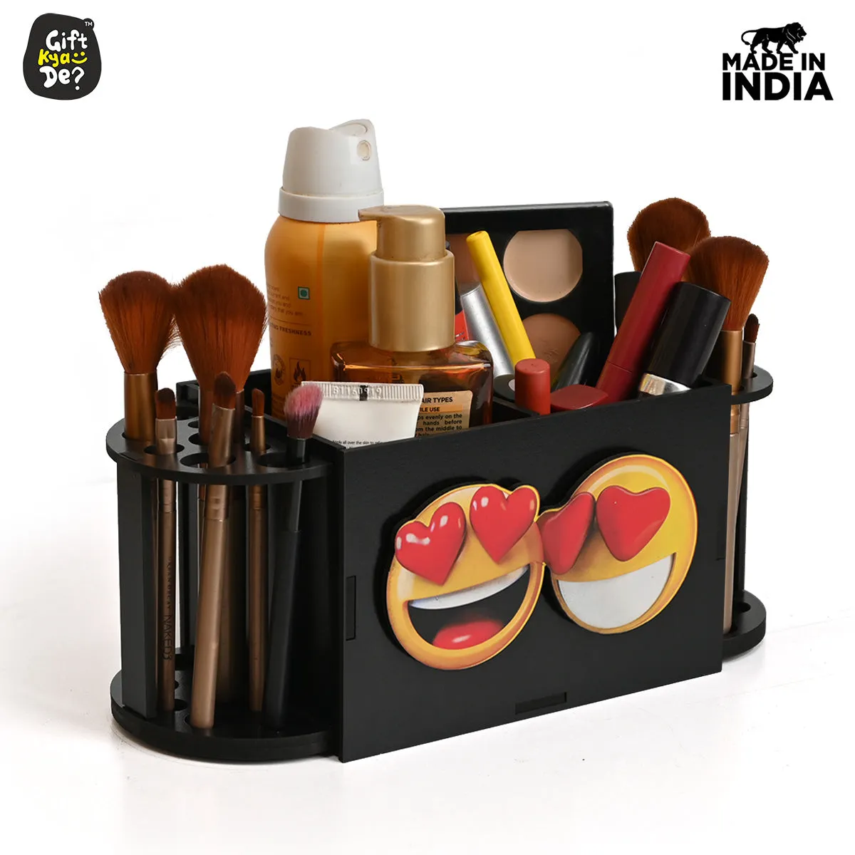 Funky 2 Compartment Makeup Organizer with Brush Holder