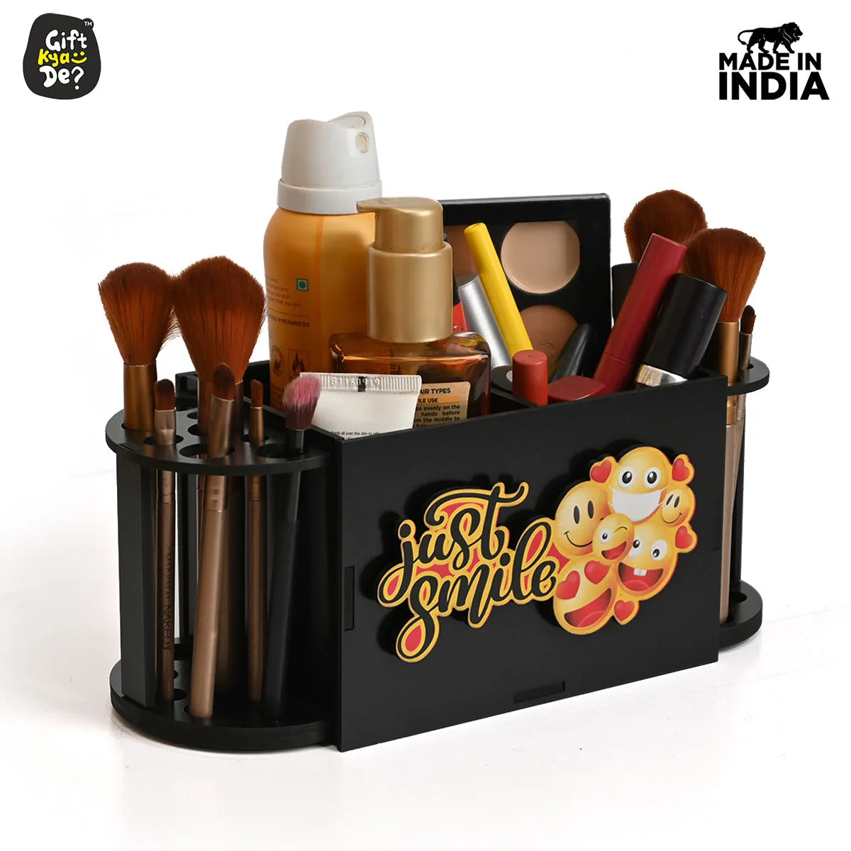 Funky 2 Compartment Makeup Organizer with Brush Holder