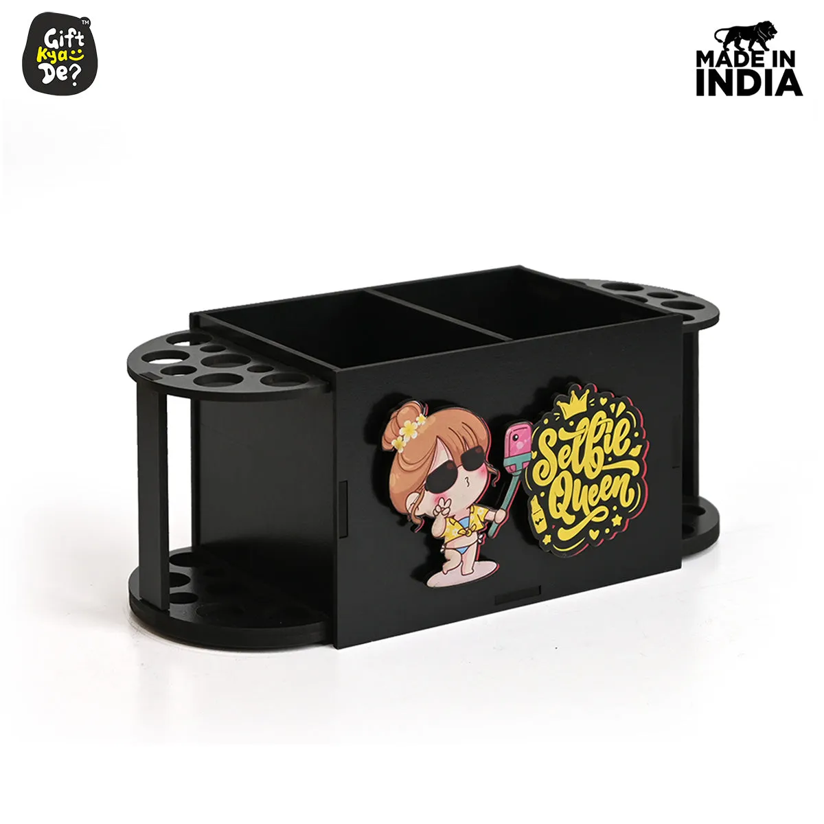 Funky 2 Compartment Makeup Organizer with Brush Holder