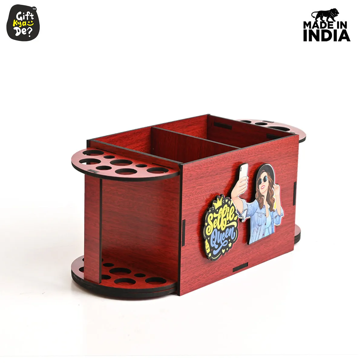 Funky 2 Compartment Makeup Organizer with Brush Holder