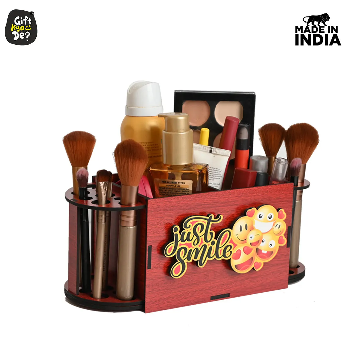 Funky 2 Compartment Makeup Organizer with Brush Holder