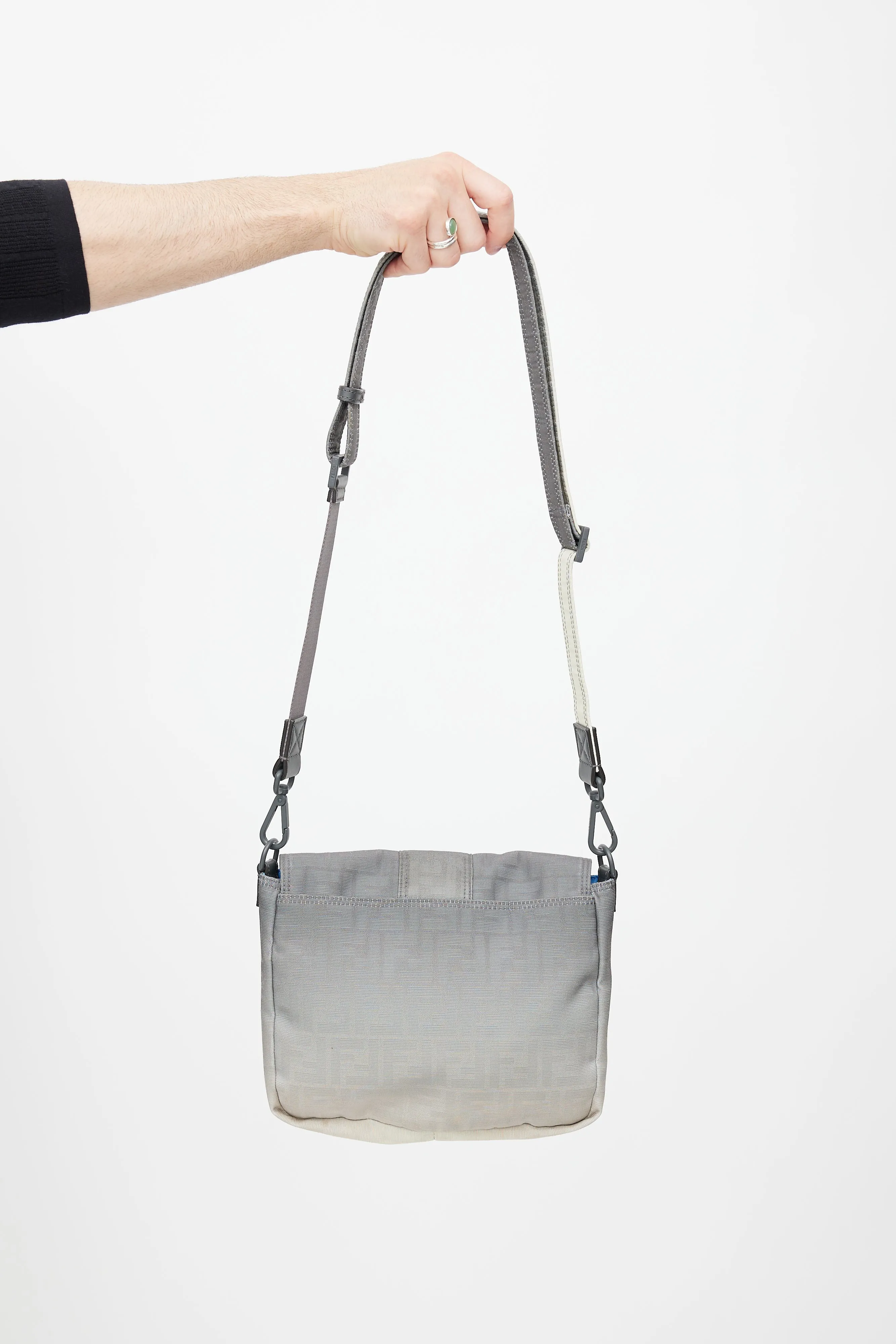 Grey & Cream Gradient Baguette Messenger Bag