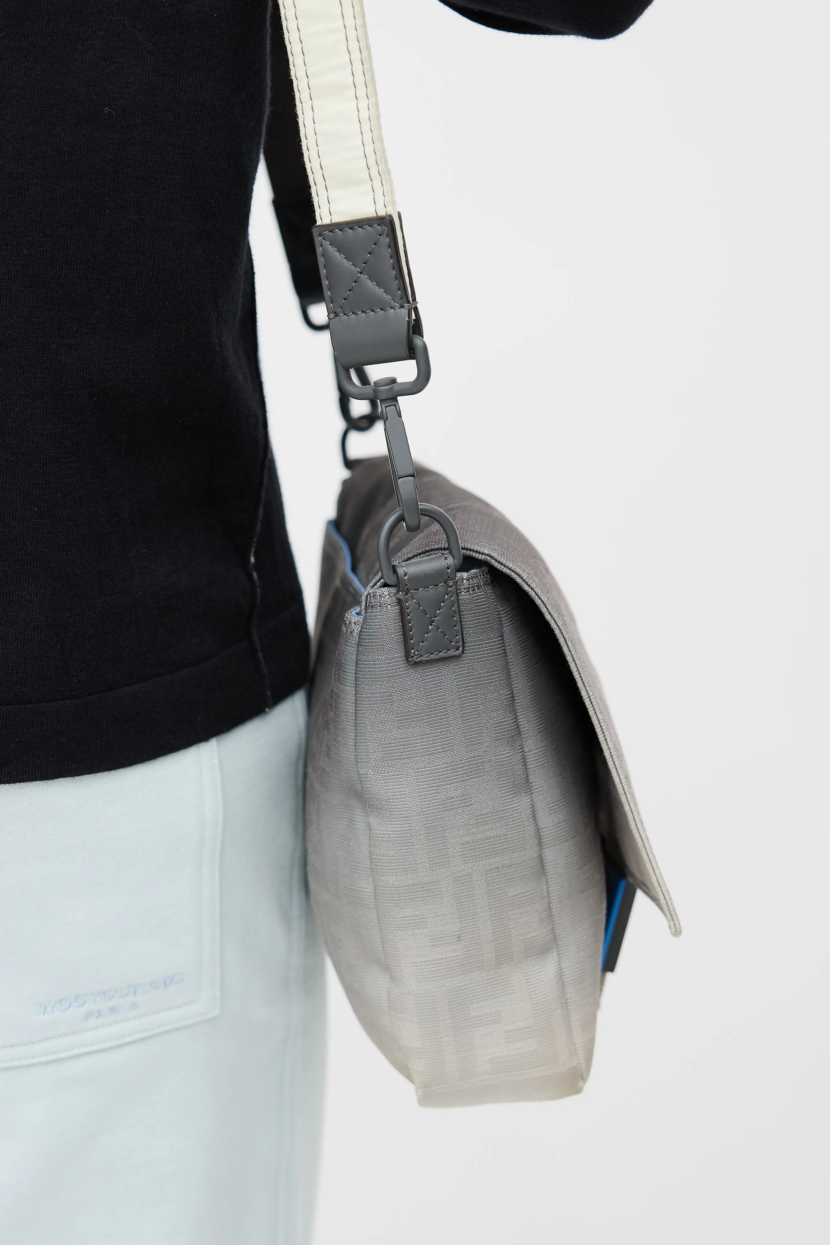 Grey & Cream Gradient Baguette Messenger Bag