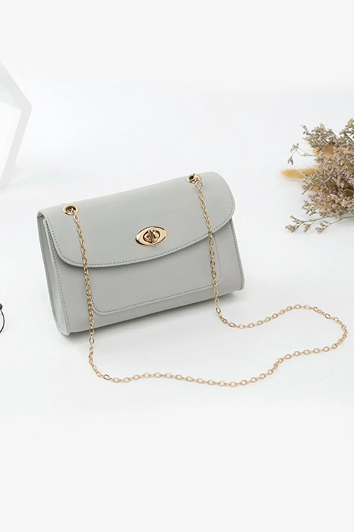 Grey Chain Small Square Bag - S22 - WHB0042