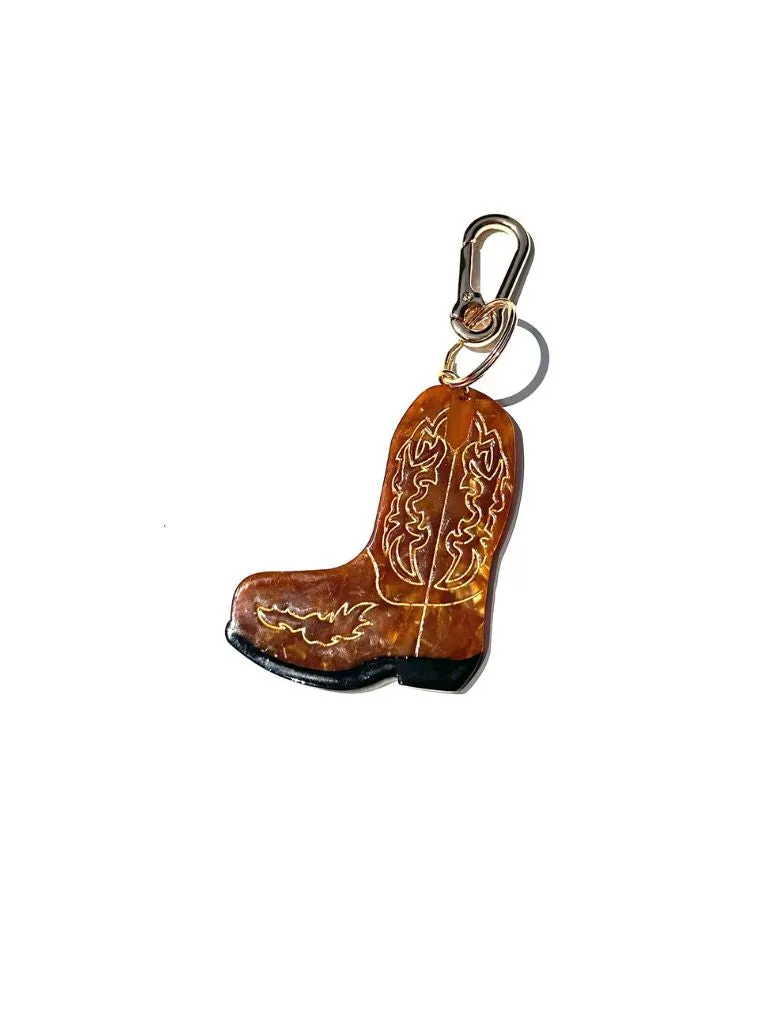 Hand-painted Cowboy Boot Bag Charm   Keychain | Eco-Friendly