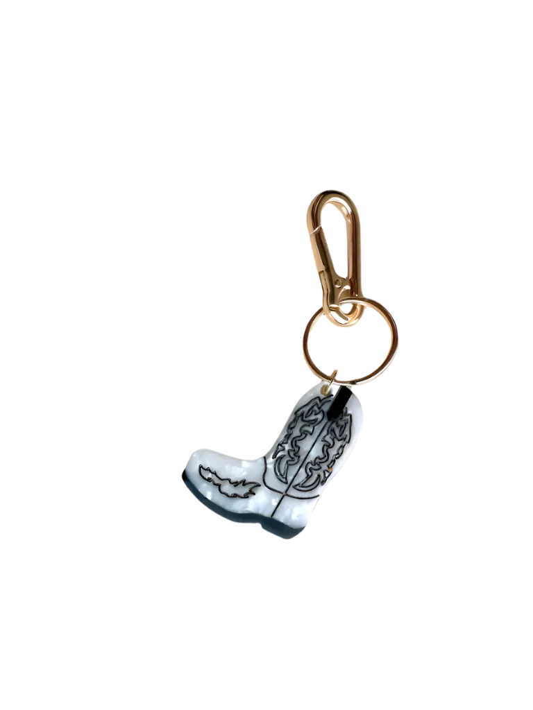 Hand-painted Cowboy Boot Bag Charm   Keychain | Eco-Friendly