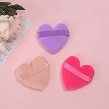 Huxia Beauty Heart-shaped Velvet Makeup Puff & Cotton Sponge