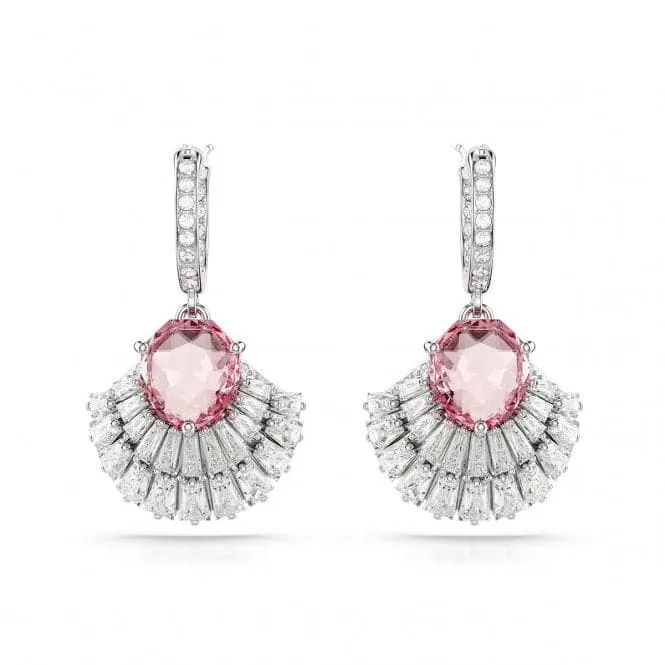 Idyllia Pink Rhodium Plated Shell Drop Earrings 5680295