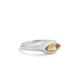 Iris Ring, Citrine, Silver