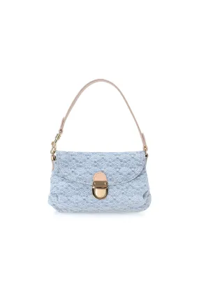 Jacquard Denim Blue Shoulder Bag