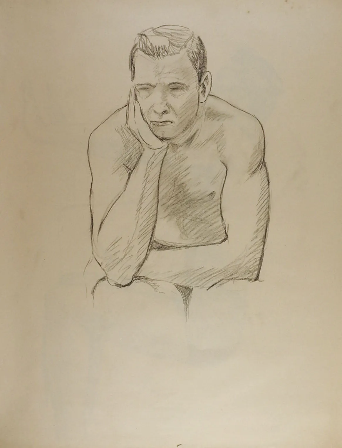 Just Thinking Figure Study Drawing