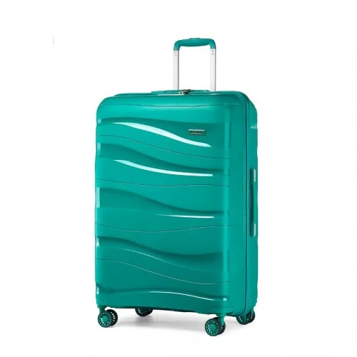 Kono 28 Inch Lightweight Polypropylene Hard Shell Suitcase with TSA Lock - Teal | Durable Travel Luggage with 360° Spinner Wheels