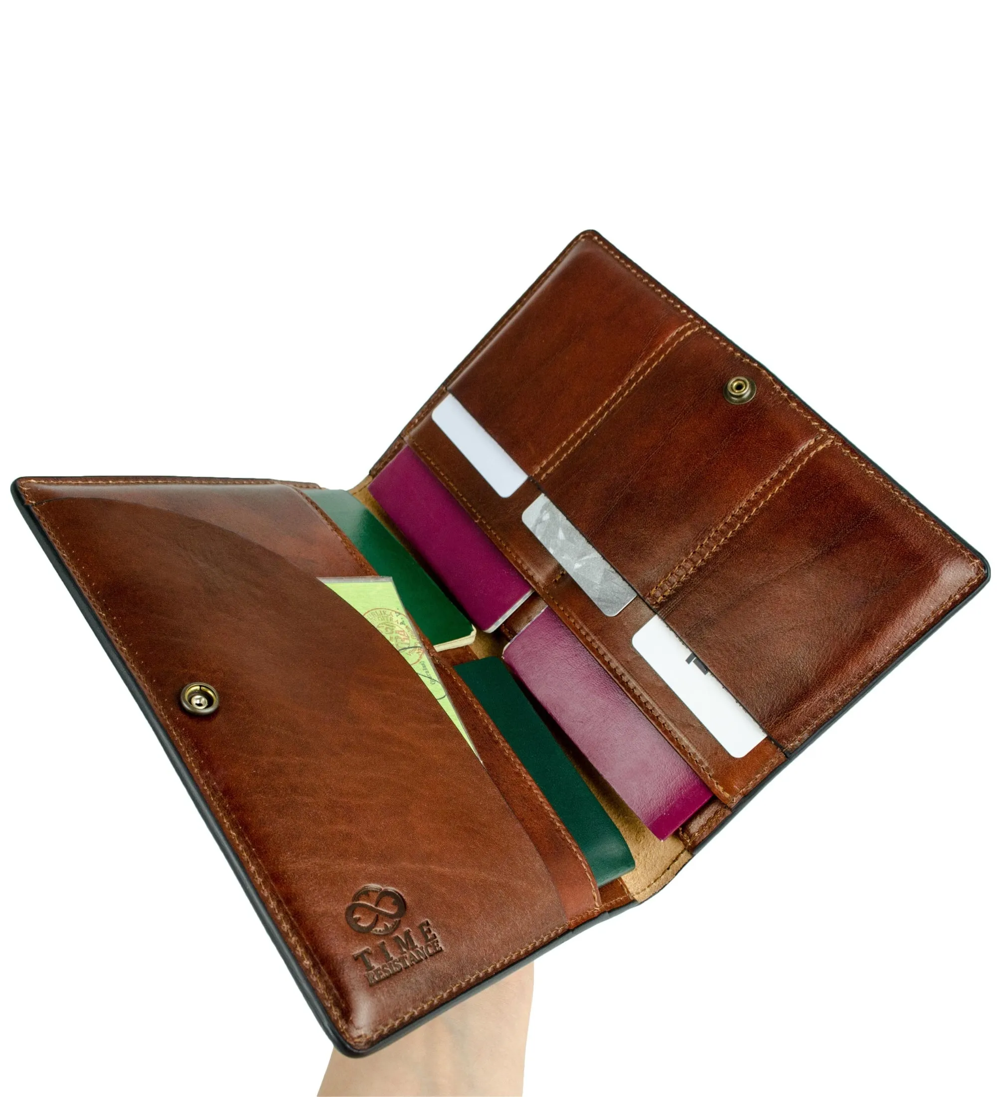 Large Leather Passport Holder for Women - Gulliver's Travels