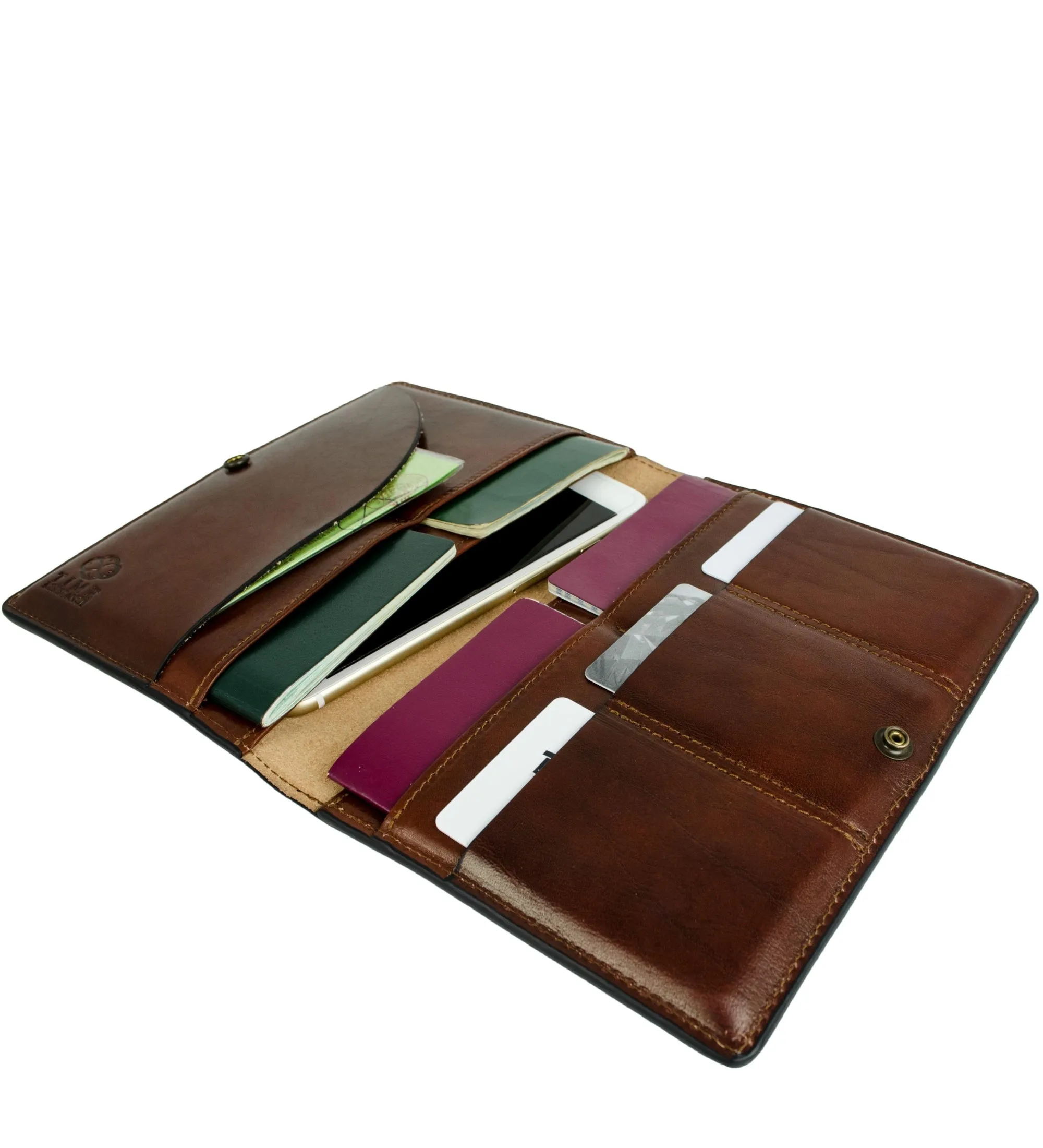 Large Leather Passport Holder for Women - Gulliver's Travels