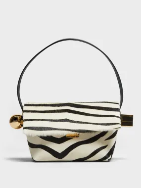 Le Rond Carre Bag in Black and White Zebra