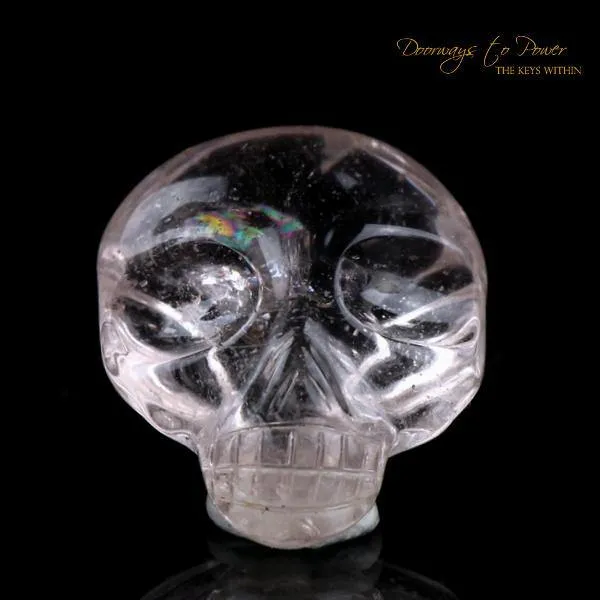 Leandro De Souza Morganite Hand Carved ET Crystal Skull Meditation Crystal