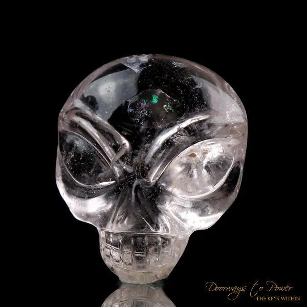 Leandro De Souza Morganite Hand Carved ET Crystal Skull Meditation Crystal