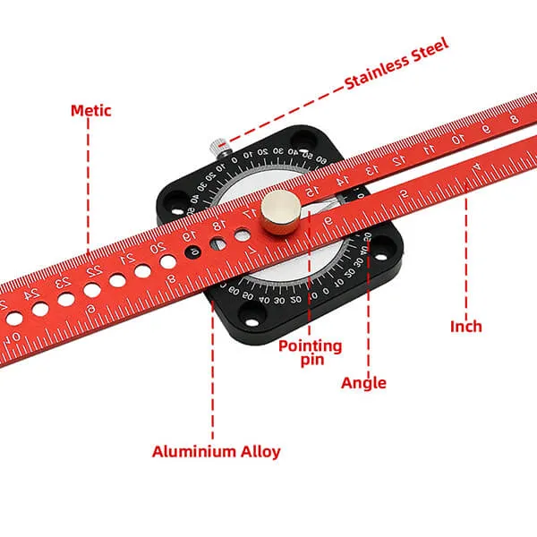 Levoite™ Compass Adjustable Angle T-Square Scriber Ruler