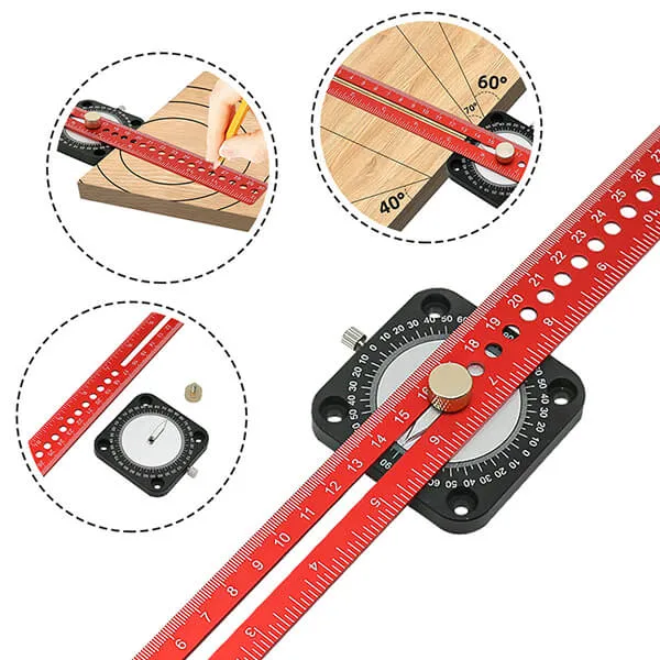 Levoite™ Compass Adjustable Angle T-Square Scriber Ruler