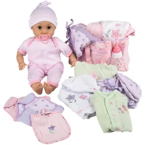 Light Skin 16" Baby Doll with Outfits & Accessories