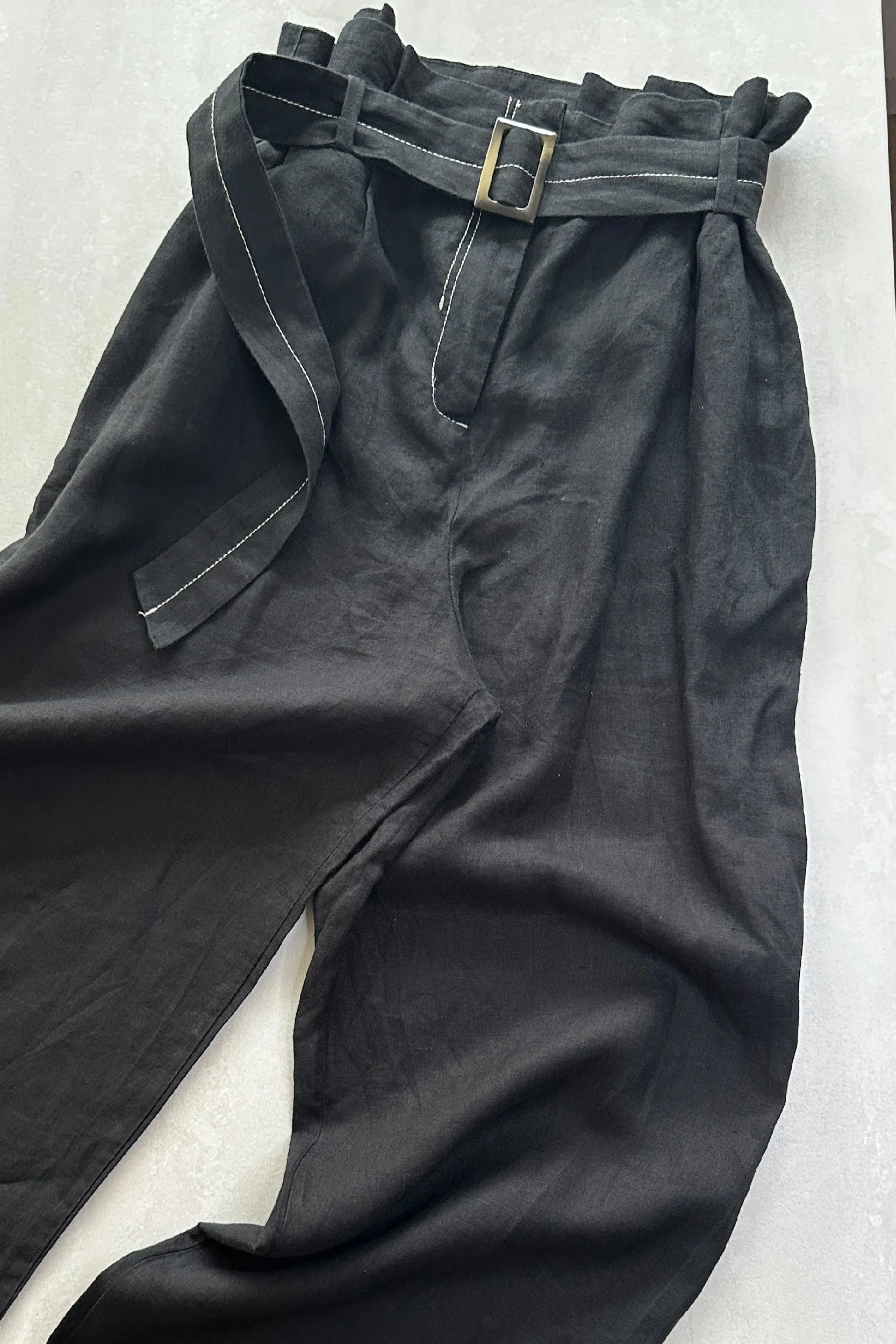 LINEN PAPER BAG TROUSER