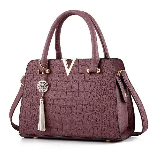 Luxury Crocodile leather women handbags Famous brands designer women messenger bags female fringed shoulder bag women's pouch