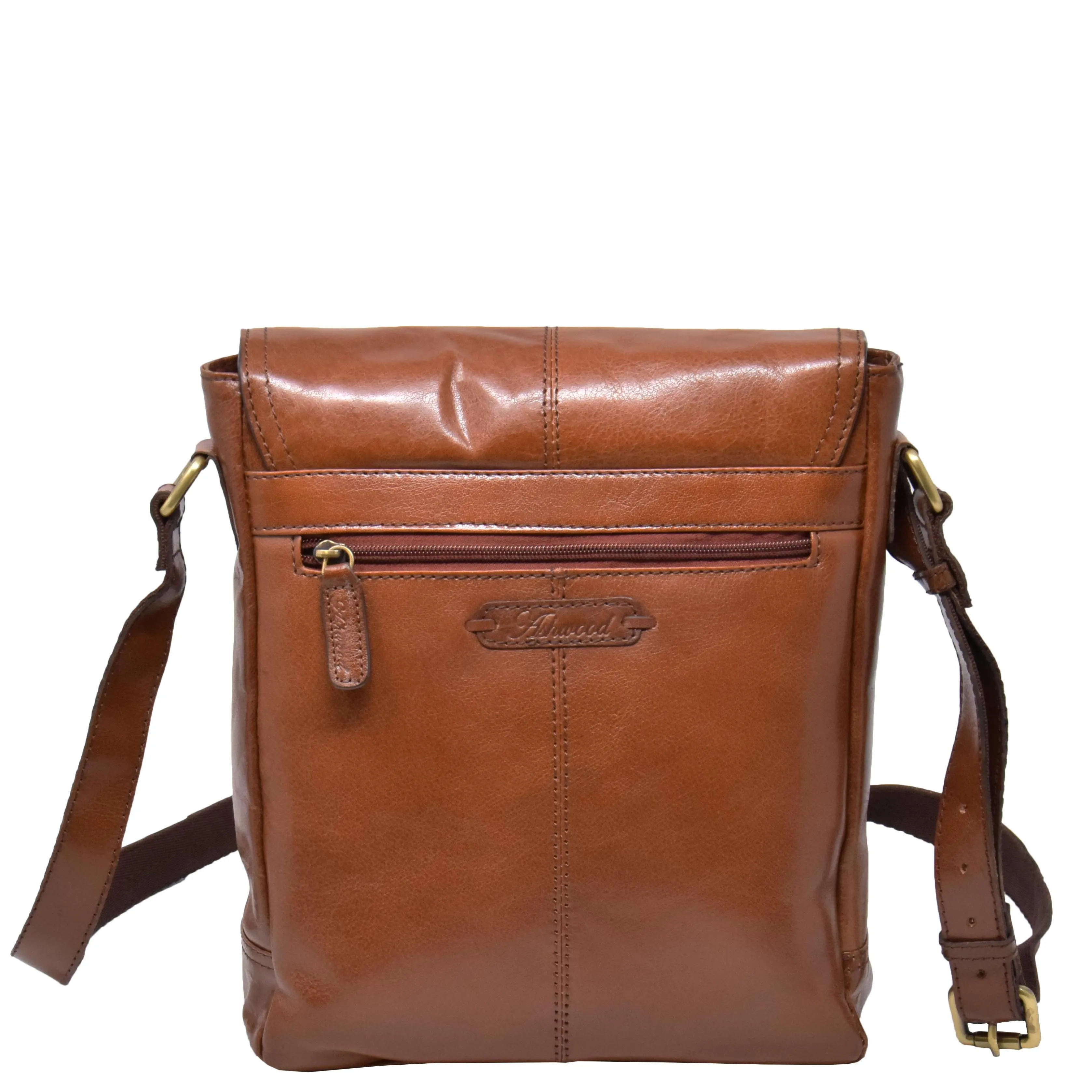 Mens Leather Cross Body Casual Bag HOL14 Tan