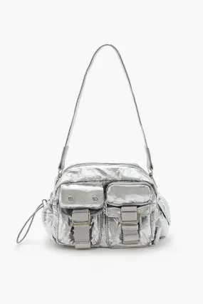 Metallic Pocket Shoulder Bag