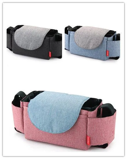 Multi-Pocket Baby Stroller Organizer – Nappy Bag & Cup Holder