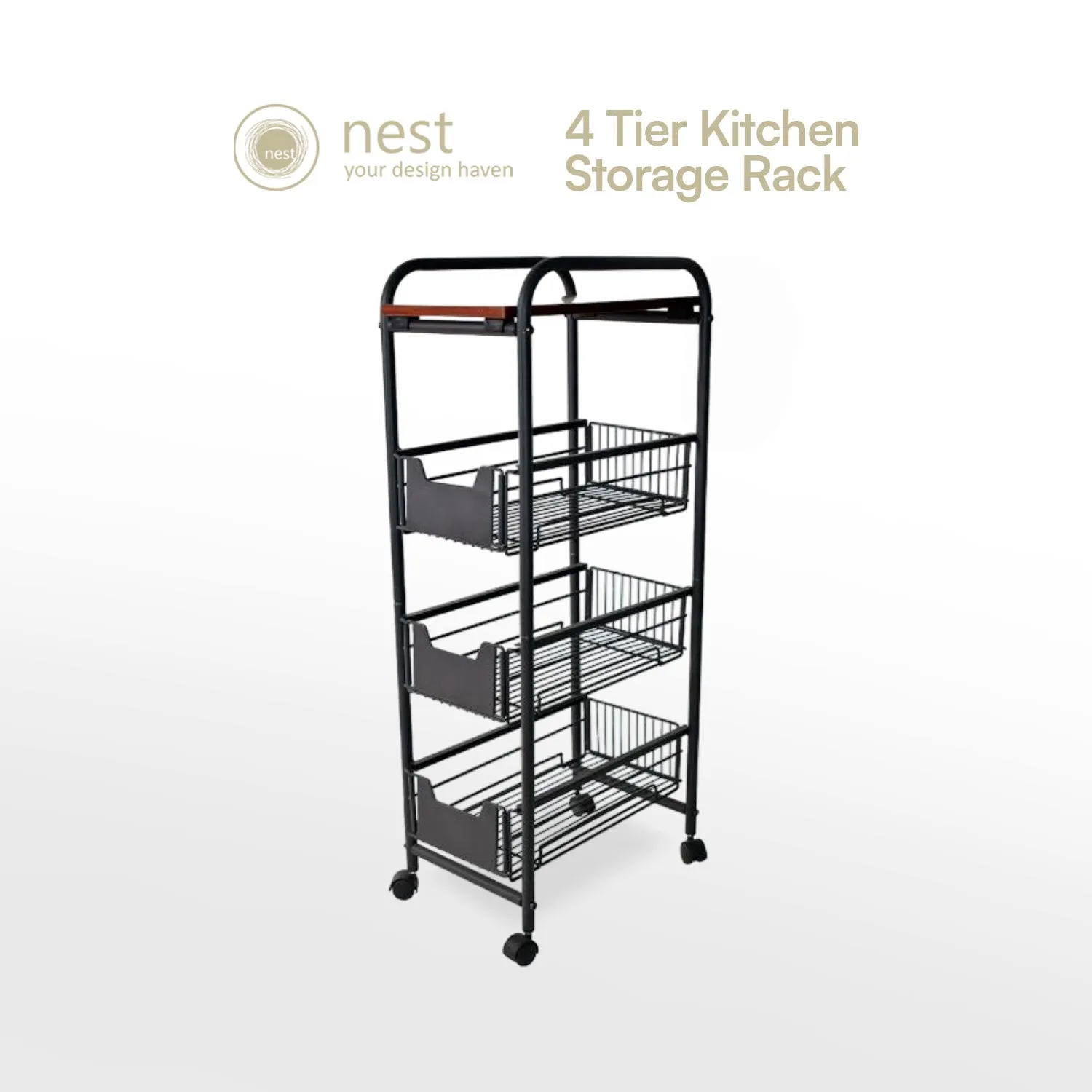 NEST DESIGN LAB 4 Tier Kitchen Basket Rack