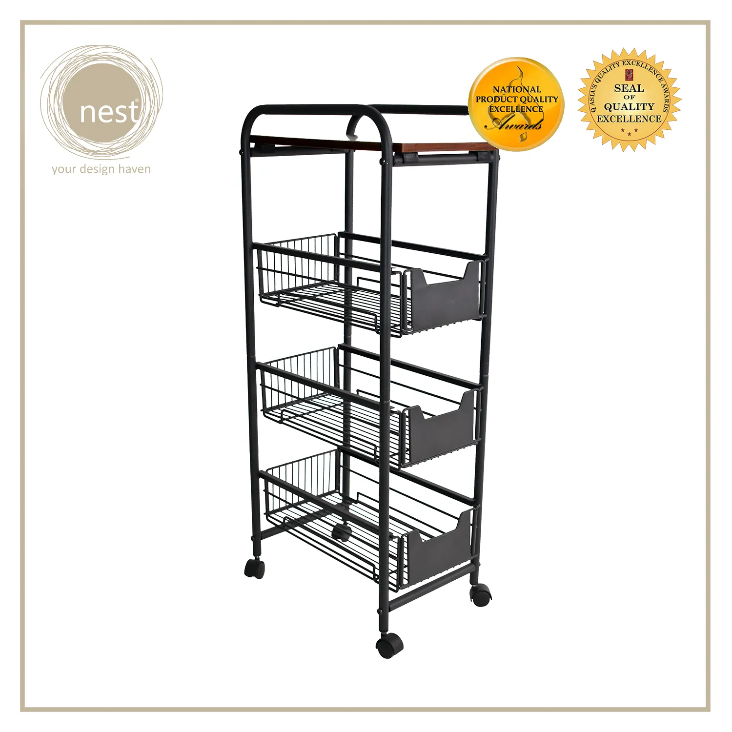 NEST DESIGN LAB 4 Tier Kitchen Basket Rack