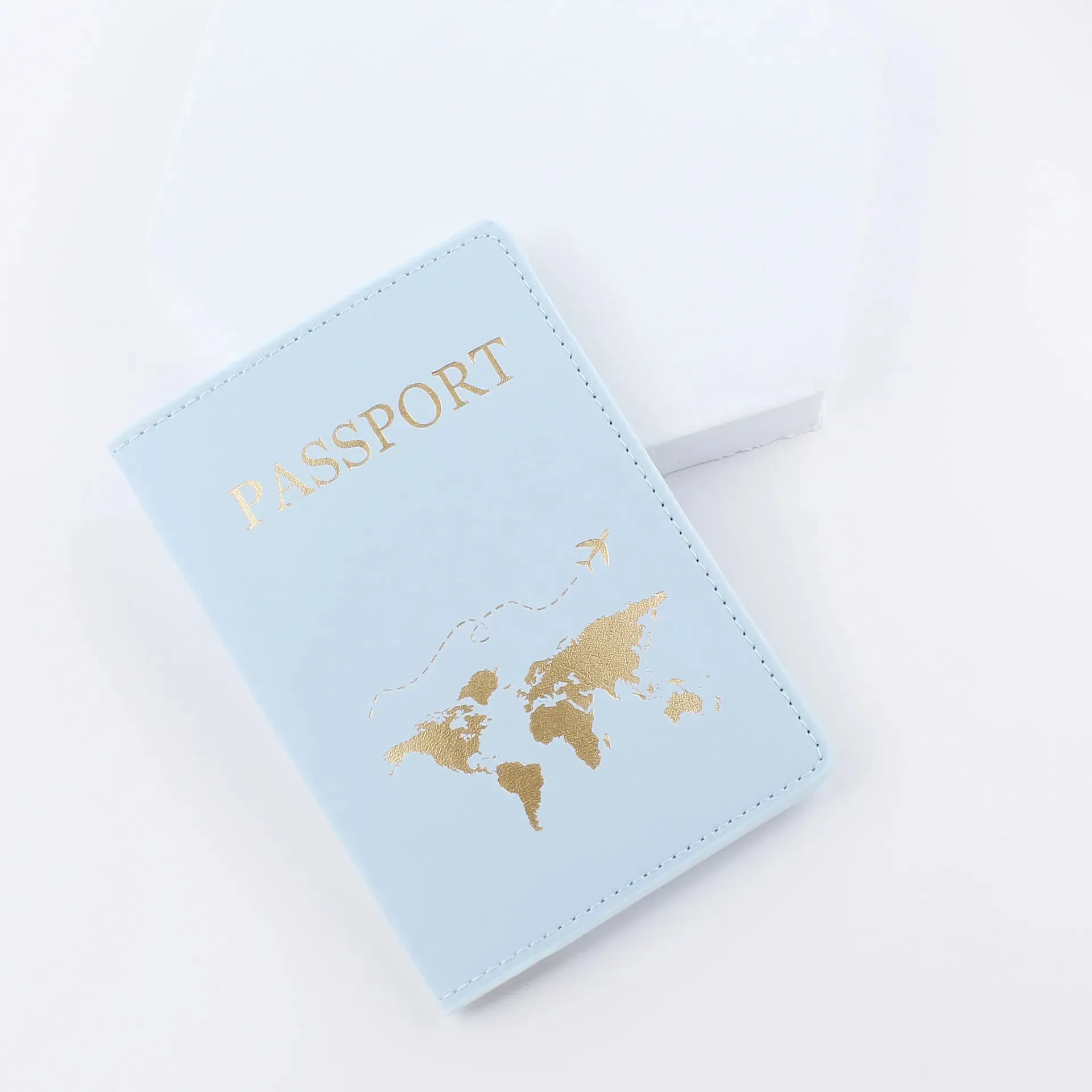 New Simple Fashion Passport Cover World Map Thin Slim Travel Passport Holder Wallet Gift PU Leather Card Case Cover Unisex