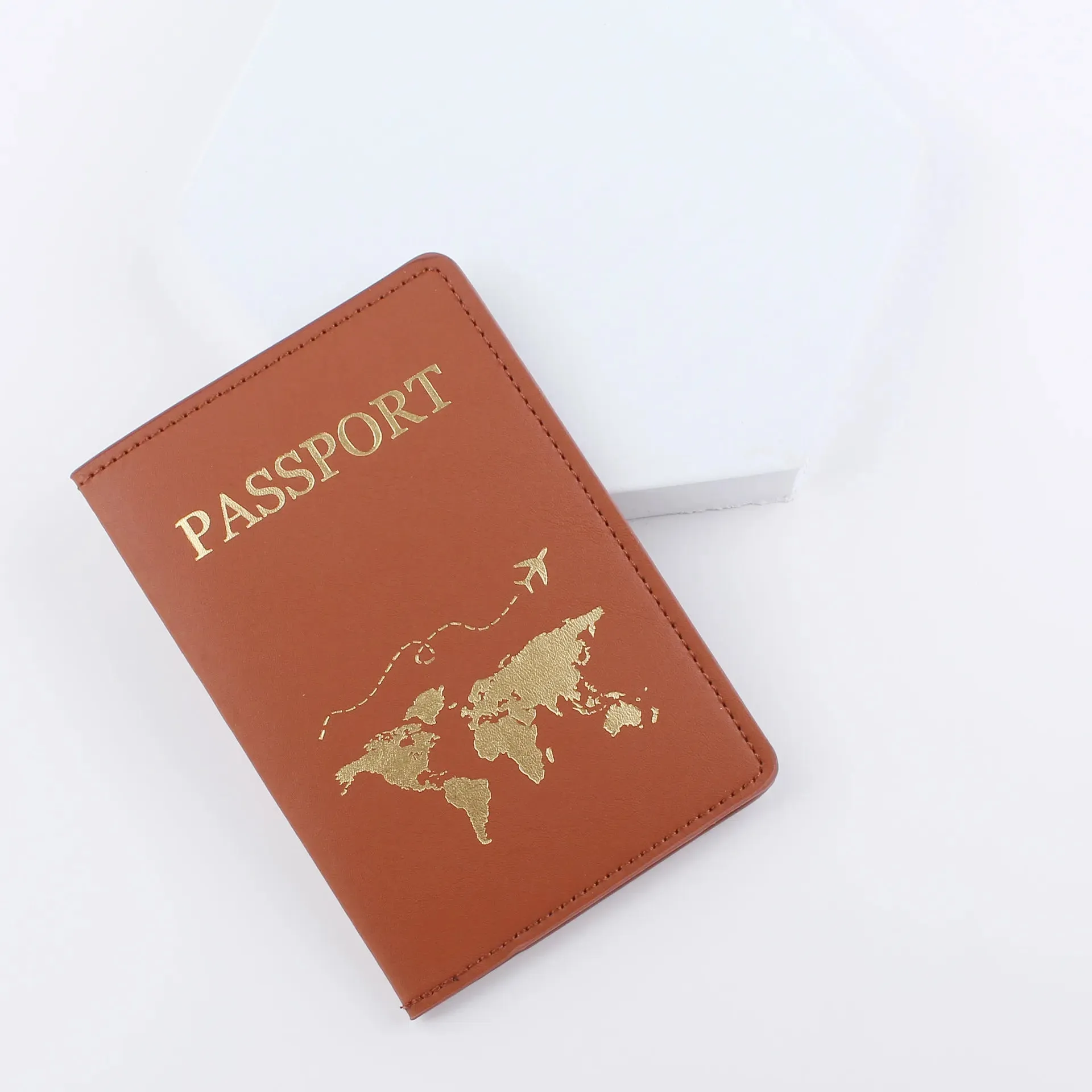 New Simple Fashion Passport Cover World Map Thin Slim Travel Passport Holder Wallet Gift PU Leather Card Case Cover Unisex