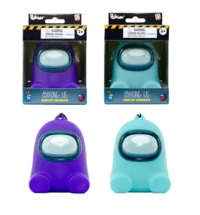 Official Among Us – Toikido LED Light-up Crewmate with Hand & Bag Strap - Purple & Cyan (2 Pack)