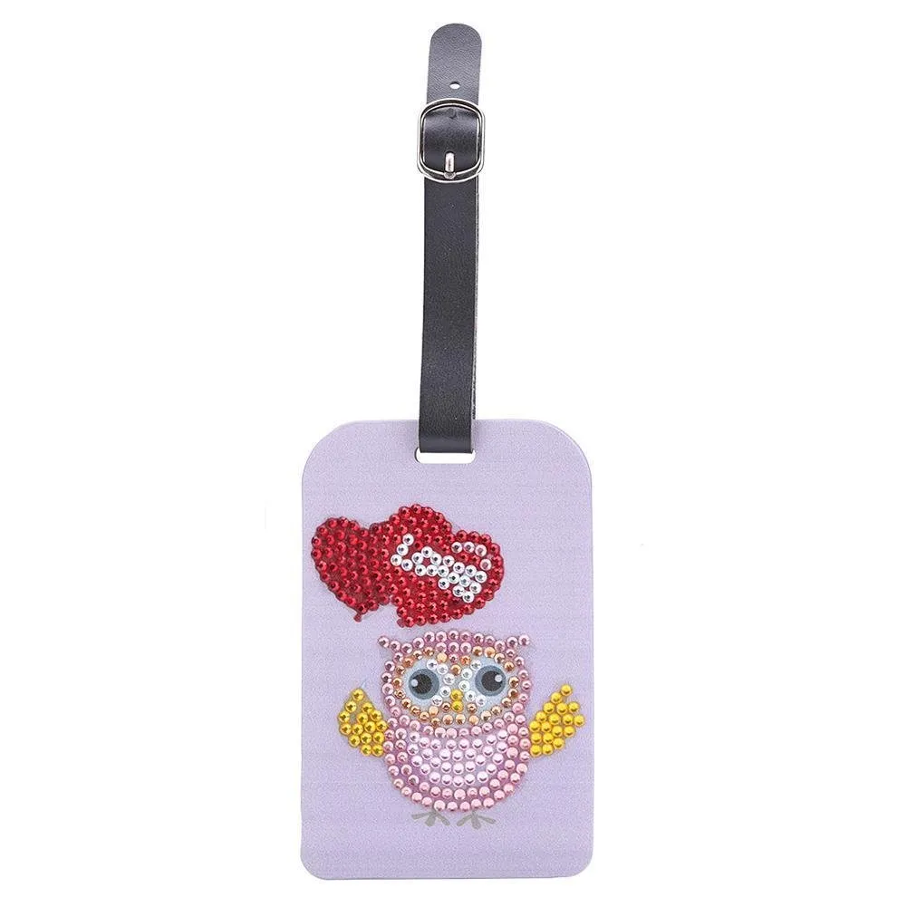 Owl Love DIY Special Shaped Diamond Leather Boarding Pass