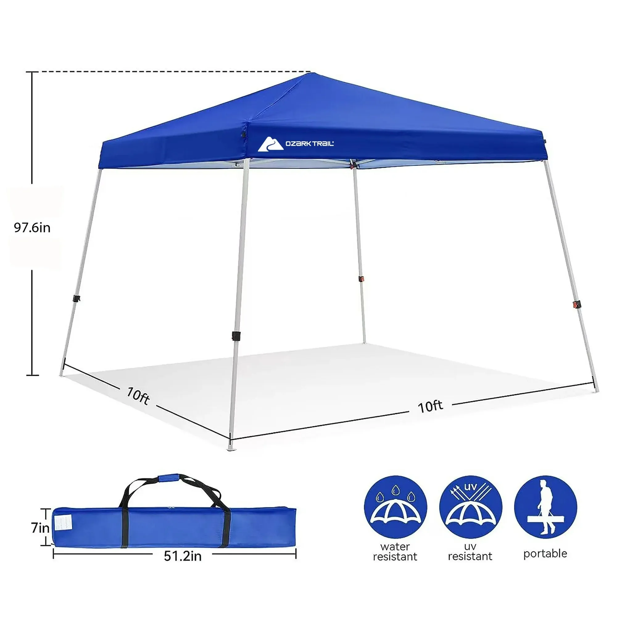 Ozark Trail 10' x 10' Instant Slant Leg Pop-up Canopy