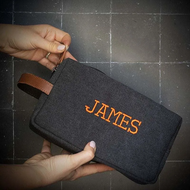 Personalized Embroidered Toiletry Bag for Men, Dad, Husband