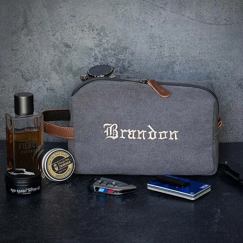 Personalized Embroidered Toiletry Bag for Men, Dad, Husband