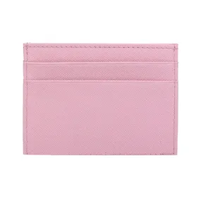 Pink Grained Leather Card Holder 粉紅色真牛皮信用卡套 CH19006c