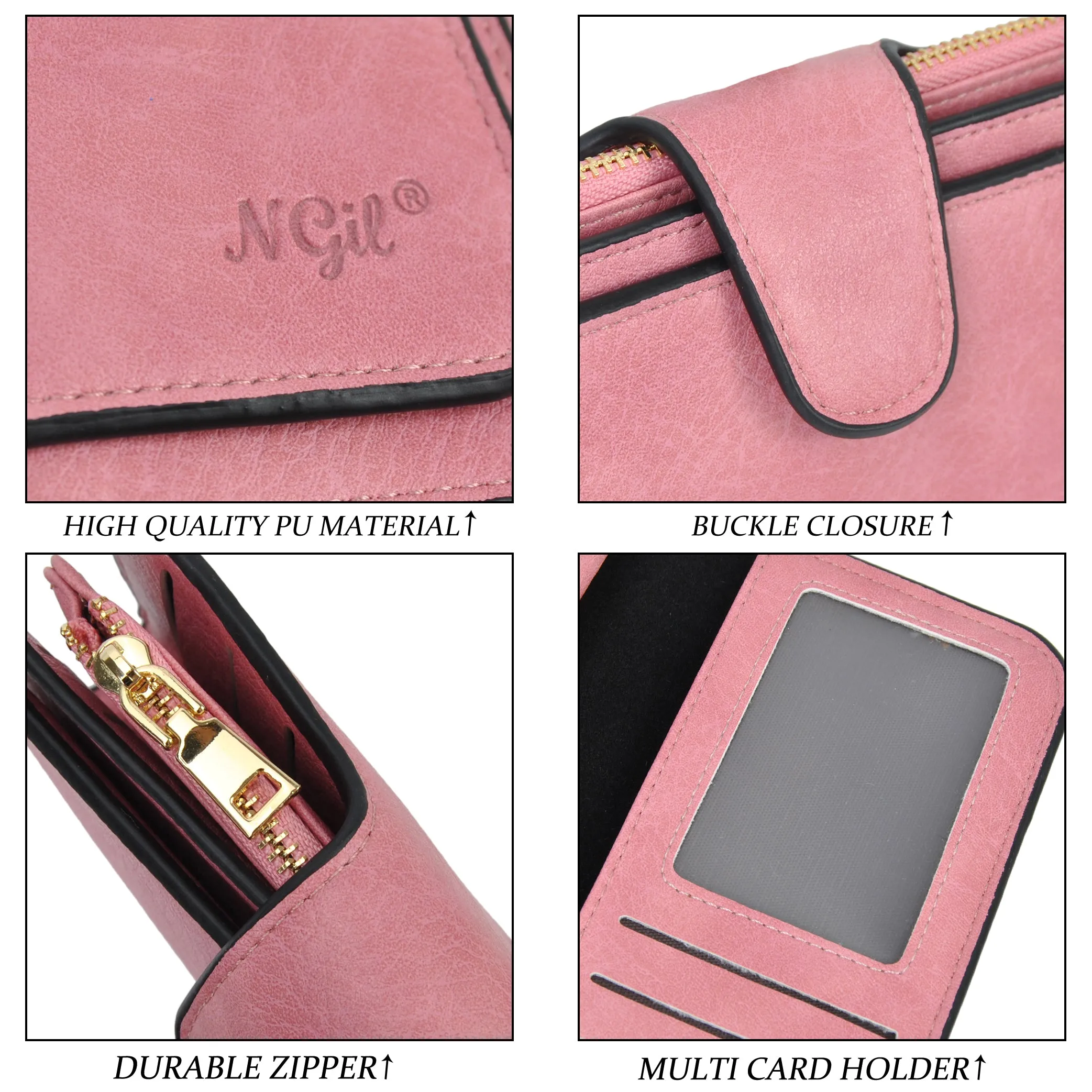 Pink NGIL Trifold Wallet