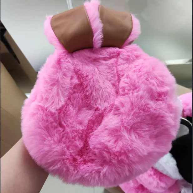 Plush Faux Rabbit Fur Bag with Clip