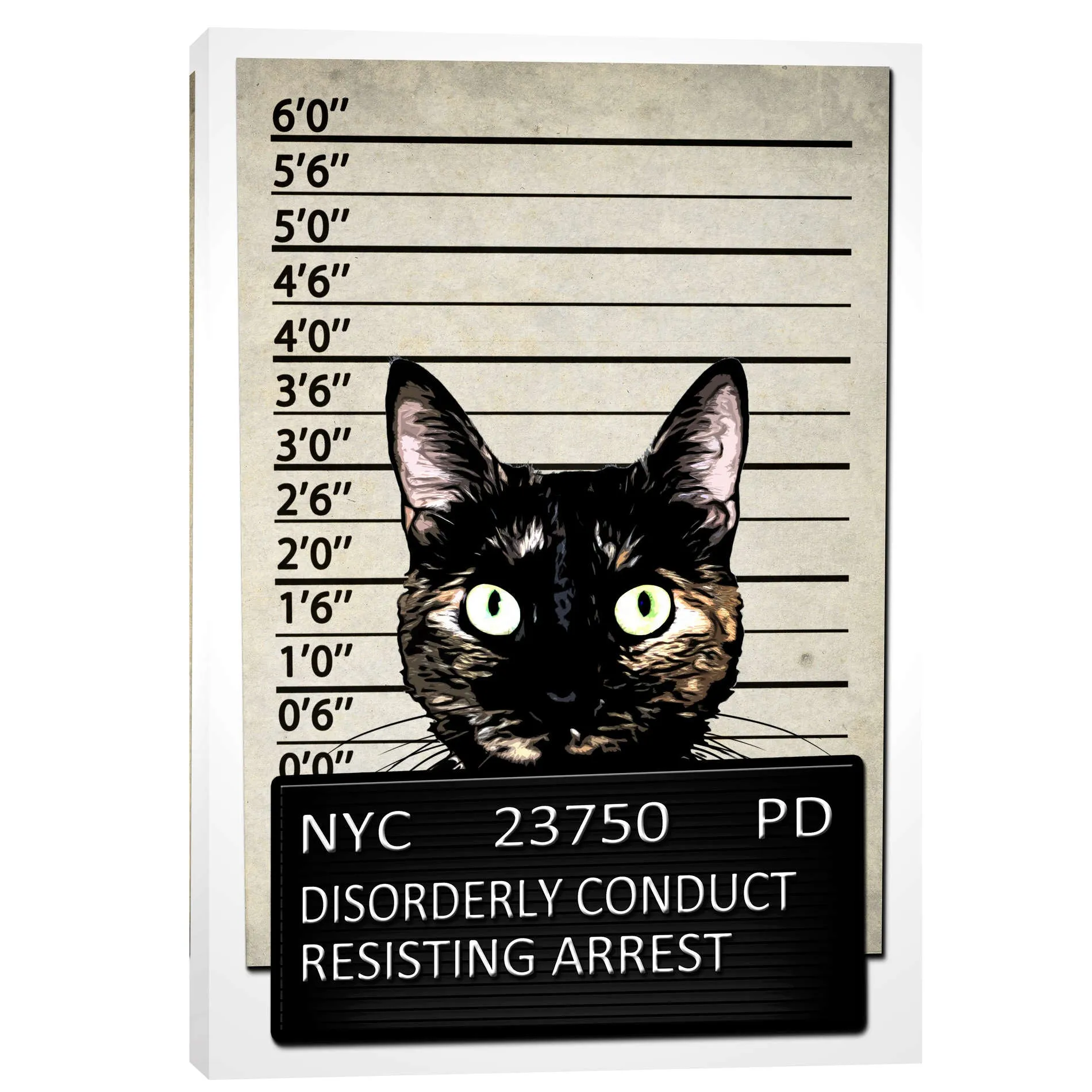 "Kitty Mugshot" by Nicklas Gustafsson, Giclee Canvas Wall Art