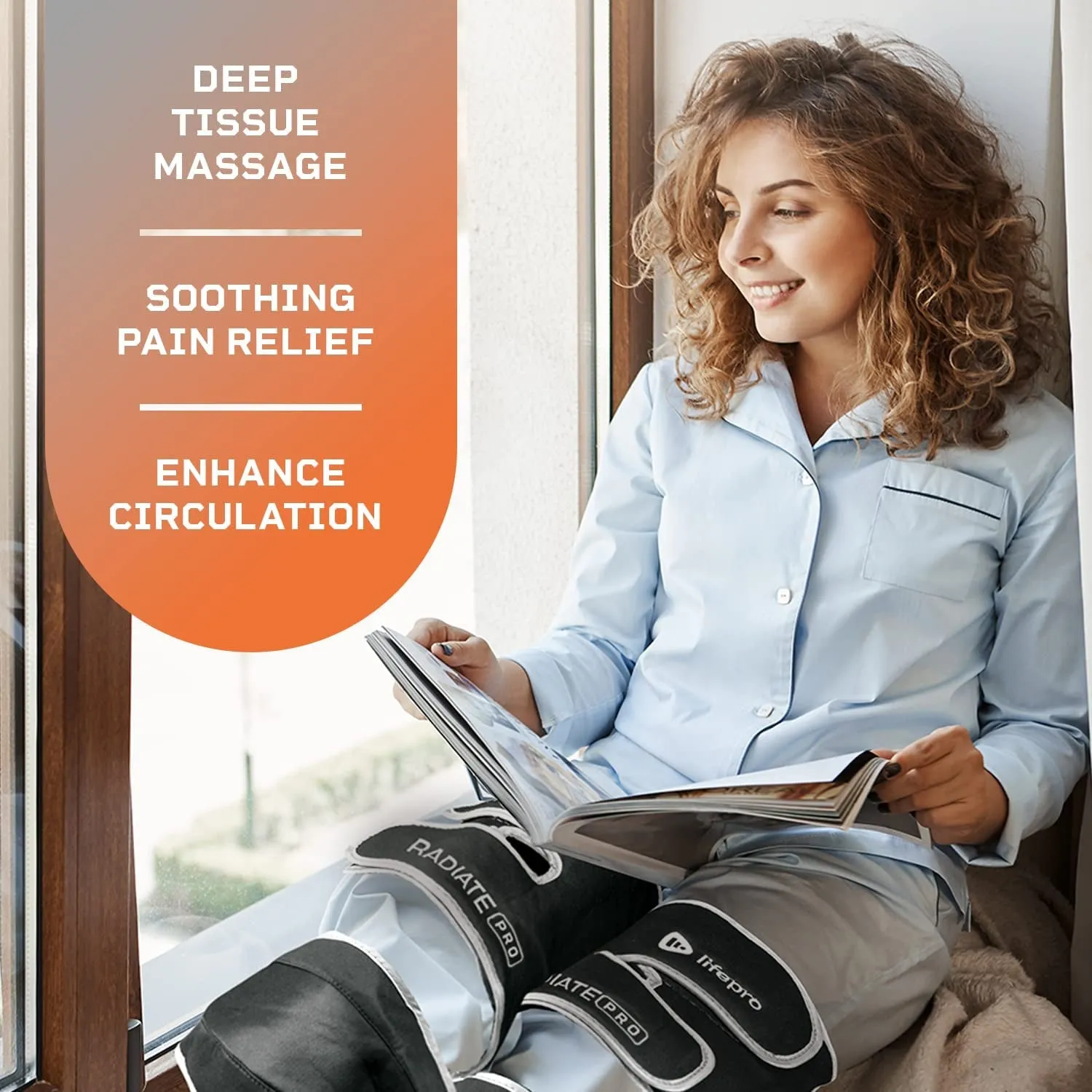 "Premium Leg Massager - Advanced Foot, Leg, and Calf Compression Therapy for Optimal Circulation Enhancement and Pain Alleviation - Includes Relaxing Heat and Enhanced Compression - Stylish, Tall, and Spacious Design"