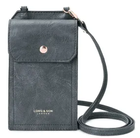 SMALL GREY MOBILE PHONE HOLDER CROSS BODY BAG