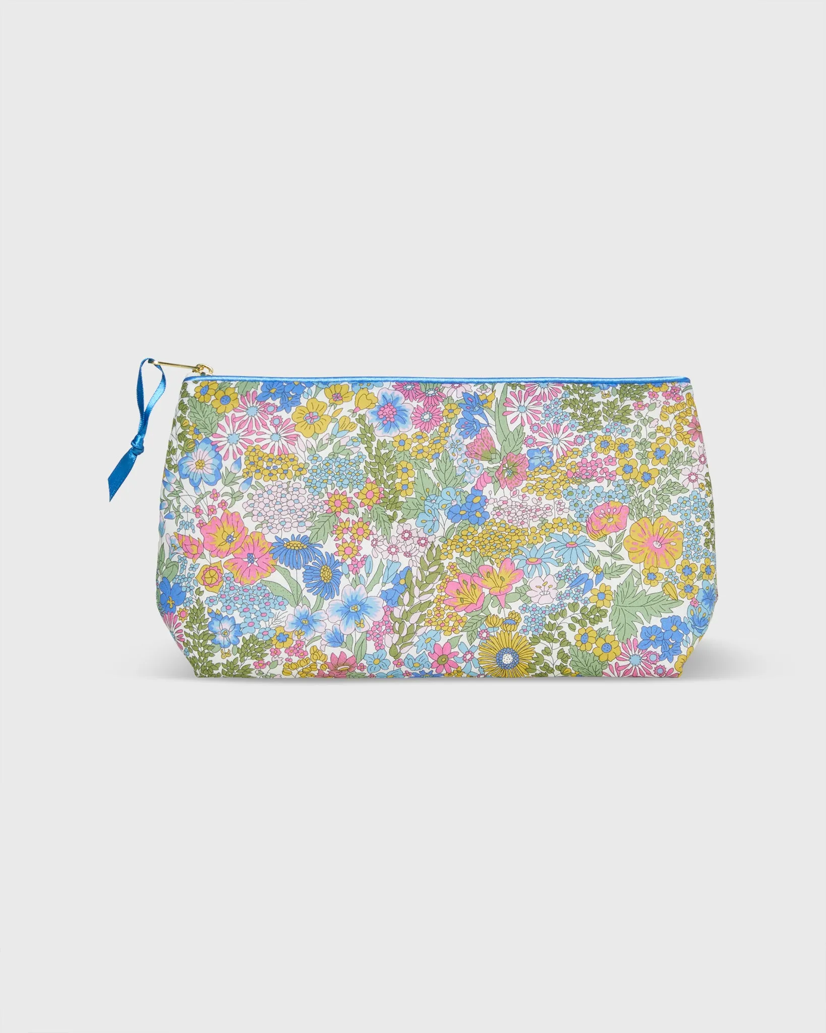 Soft Small Cosmetic Bag in Blue Multi Margaret Annie Liberty Fabric