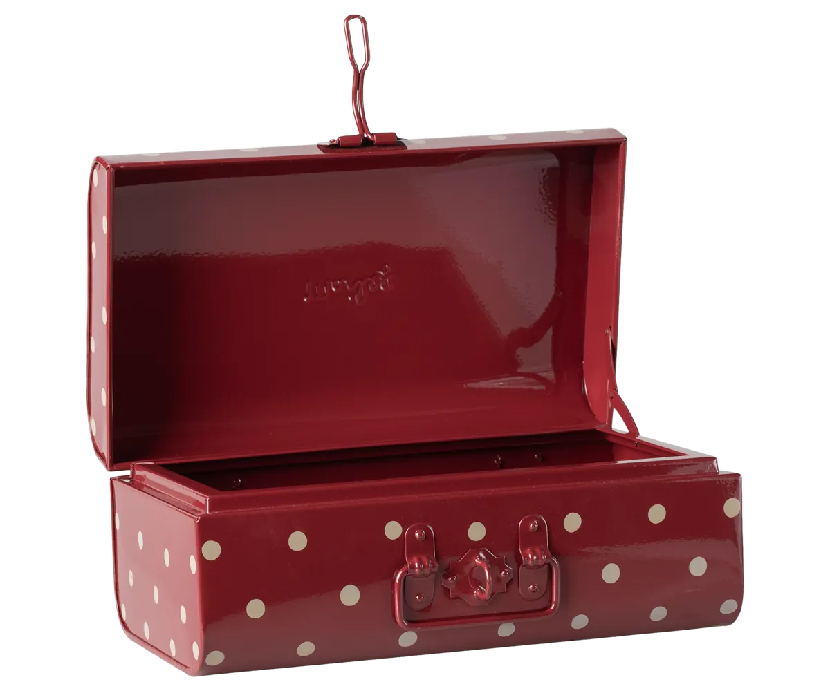 Storage suitcase, Small - Red with dots