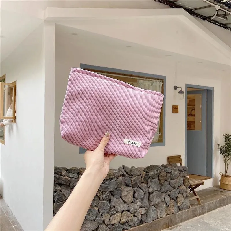 Stylish Corduroy Cosmetic Bag Your Ultimate Travel Companion